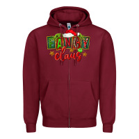 Burgundy christmas fancy claus Zipper Hoodie - FaDigitalArtStudio