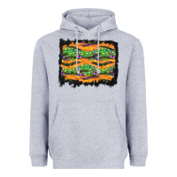 Heather Grey Halloween Skull Background Heavyweight Hoodie - BundleAndBundleShop