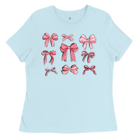 Baby Blue pink ribbons Ladies Tee - MaliasSmallBusiness