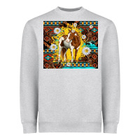 Heather Grey aztec tribal horse Heavyweight Sweatshirt - TumblerDesignByShophia