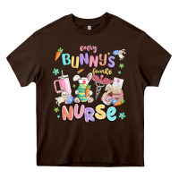 Chocolate Brown every favorite bunnys nurse Heavy Core Tee - MaliasSmallBusiness