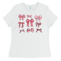 White pink ribbons Ladies Tee - MaliasSmallBusiness