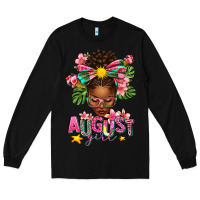 Black August Girl Afro Woman Summer Long Sleeve Tee - texasbilliewilder