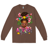 Chestnut August Girl Afro Woman Summer Long Sleeve Tee - texasbilliewilder
