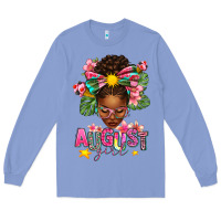 Colony Blue August Girl Afro Woman Summer Long Sleeve Tee - texasbilliewilder