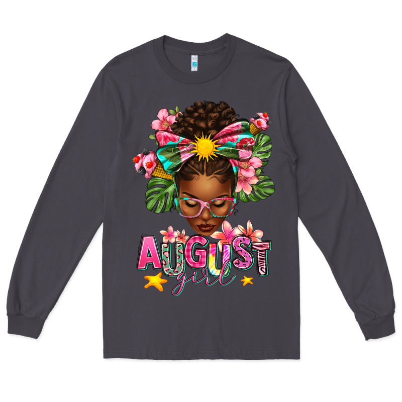 August Girl Afro Woman Summer Long Sleeve Tee by texasbilliewilder | Teevron