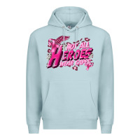 Blue Mist Not all heroes wear capes Cancer Awareness Premium Hoodie - FaDigitalArtStudio