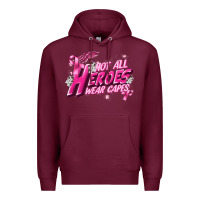 Burgundy Not all heroes wear capes Cancer Awareness Premium Hoodie - FaDigitalArtStudio