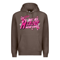 Coffee Not all heroes wear capes Cancer Awareness Premium Hoodie - FaDigitalArtStudio