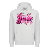 Dove Grey Not all heroes wear capes Cancer Awareness Premium Hoodie - FaDigitalArtStudio