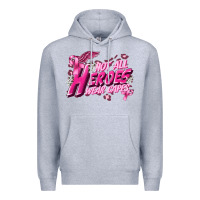 Heather Grey Not all heroes wear capes Cancer Awareness Premium Hoodie - FaDigitalArtStudio
