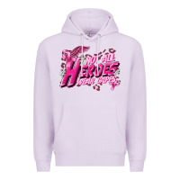 Lilac Not all heroes wear capes Cancer Awareness Premium Hoodie - FaDigitalArtStudio