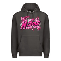 Smoke Not all heroes wear capes Cancer Awareness Premium Hoodie - FaDigitalArtStudio