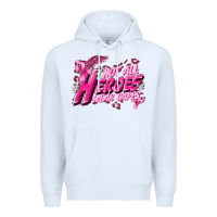 White Not all heroes wear capes Cancer Awareness Premium Hoodie - FaDigitalArtStudio