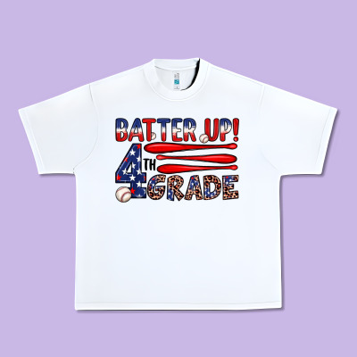 Batter Up 4th Grade Urban Heavy Tee Designed By Jahusdesignshop