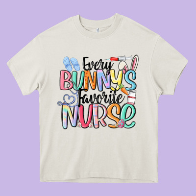 Every Bunny's Favorite Nurse Heavy Core Tee Designed By Maliassmallbusiness