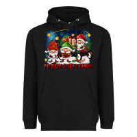 Black merry christmas gnomies wagon Heavyweight Hoodie - FaDigitalArtStudio