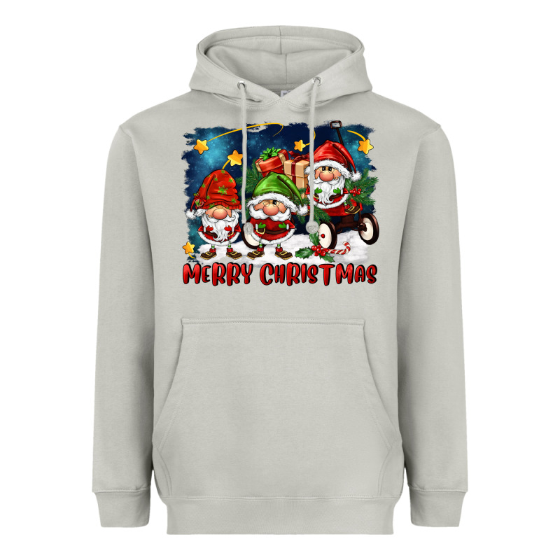 Merry Christmas Gnomies Wagon Heavyweight Hoodie by FaDigitalArtStudio | Teevron