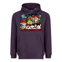Plum merry christmas gnomies wagon Heavyweight Hoodie - FaDigitalArtStudio
