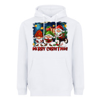 White merry christmas gnomies wagon Heavyweight Hoodie - FaDigitalArtStudio