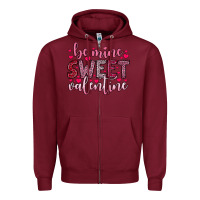 Burgundy be mine sweet valentine Zipper Hoodie - OliviaCreatesArt