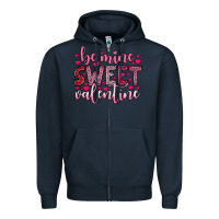 Navy be mine sweet valentine Zipper Hoodie - OliviaCreatesArt