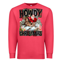 Cardinal Howdy Christmas Rodeo Santa Premium Sweatshirt - FaDigitalArtStudio