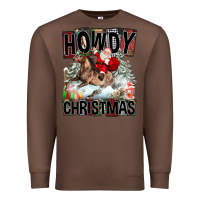 Chestnut Howdy Christmas Rodeo Santa Premium Sweatshirt - FaDigitalArtStudio
