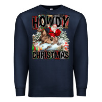 Navy Howdy Christmas Rodeo Santa Premium Sweatshirt - FaDigitalArtStudio