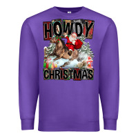 Purple Howdy Christmas Rodeo Santa Premium Sweatshirt - FaDigitalArtStudio