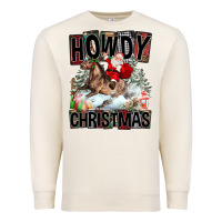 Sandshell Howdy Christmas Rodeo Santa Premium Sweatshirt - FaDigitalArtStudio