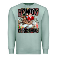 Seafoam Howdy Christmas Rodeo Santa Premium Sweatshirt - FaDigitalArtStudio