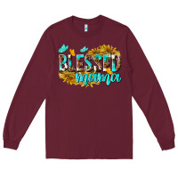 Burgundy Blessed Mama Long Sleeve Tee - texasbilliewilder