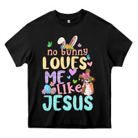 Black no bunny loves me like jesus Heavy Core Tee - MaliasSmallBusiness