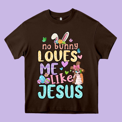No Bunny Loves Me Like Jesus Heavy Core Tee Designed By Maliassmallbusiness