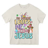 Cream no bunny loves me like jesus Heavy Core Tee - MaliasSmallBusiness