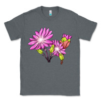 Charcoal Heather Bitterroot Flower Illustrations Classic Tee - LillyAllenDesigns