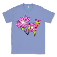 Colony Blue Bitterroot Flower Illustrations Classic Tee - LillyAllenDesigns