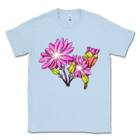 Dusty Blue Bitterroot Flower Illustrations Classic Tee - LillyAllenDesigns