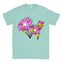 Seafoam Bitterroot Flower Illustrations Classic Tee - LillyAllenDesigns