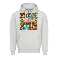 Dove Grey western farm babe Zipper Hoodie - OliviaCreatesArt