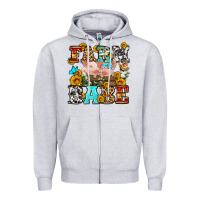 Heather Grey western farm babe Zipper Hoodie - OliviaCreatesArt