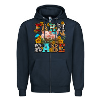 Navy western farm babe Zipper Hoodie - OliviaCreatesArt