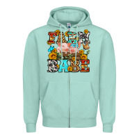 Seafoam western farm babe Zipper Hoodie - OliviaCreatesArt