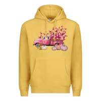 Antique Gold Breast Cancer truck Premium Hoodie - FaDigitalArtStudio