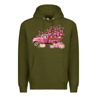 Army Green Breast Cancer truck Premium Hoodie - FaDigitalArtStudio