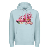 Blue Mist Breast Cancer truck Premium Hoodie - FaDigitalArtStudio