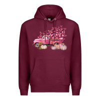 Burgundy Breast Cancer truck Premium Hoodie - FaDigitalArtStudio