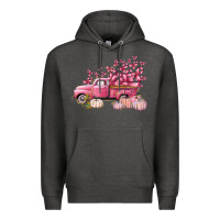 Charcoal Heather Breast Cancer truck Premium Hoodie - FaDigitalArtStudio