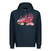Navy Breast Cancer truck Premium Hoodie - FaDigitalArtStudio